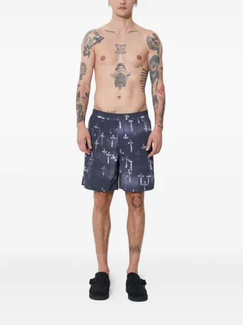 Aries cross-print swim shorts