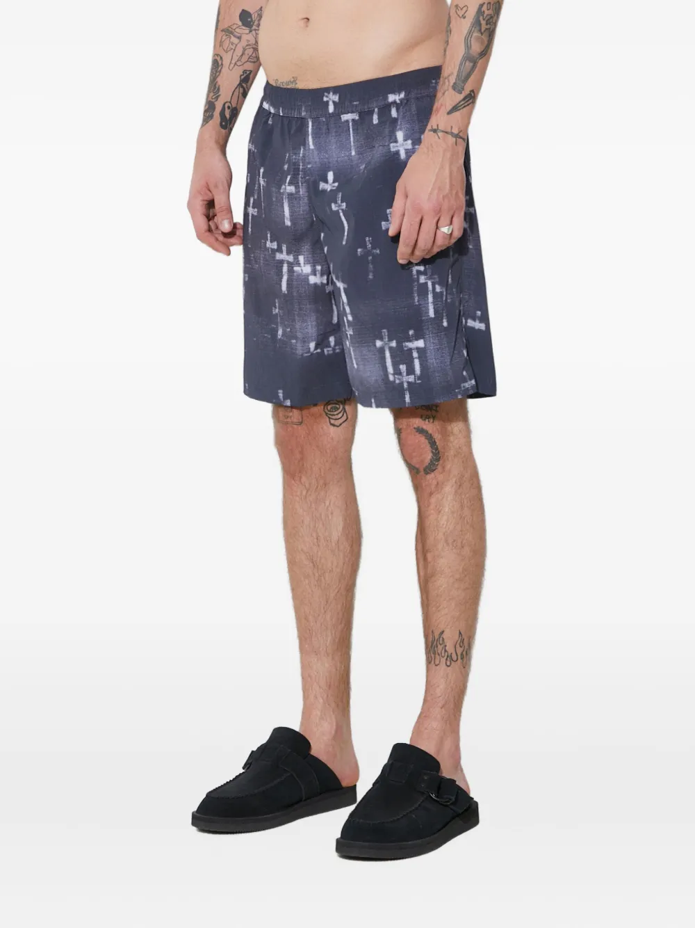 Aries Zwembroek met kruisprint Blauw