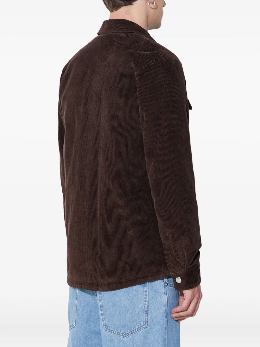 Apc Corduroy Lapel Casual Jacket In Burgundy