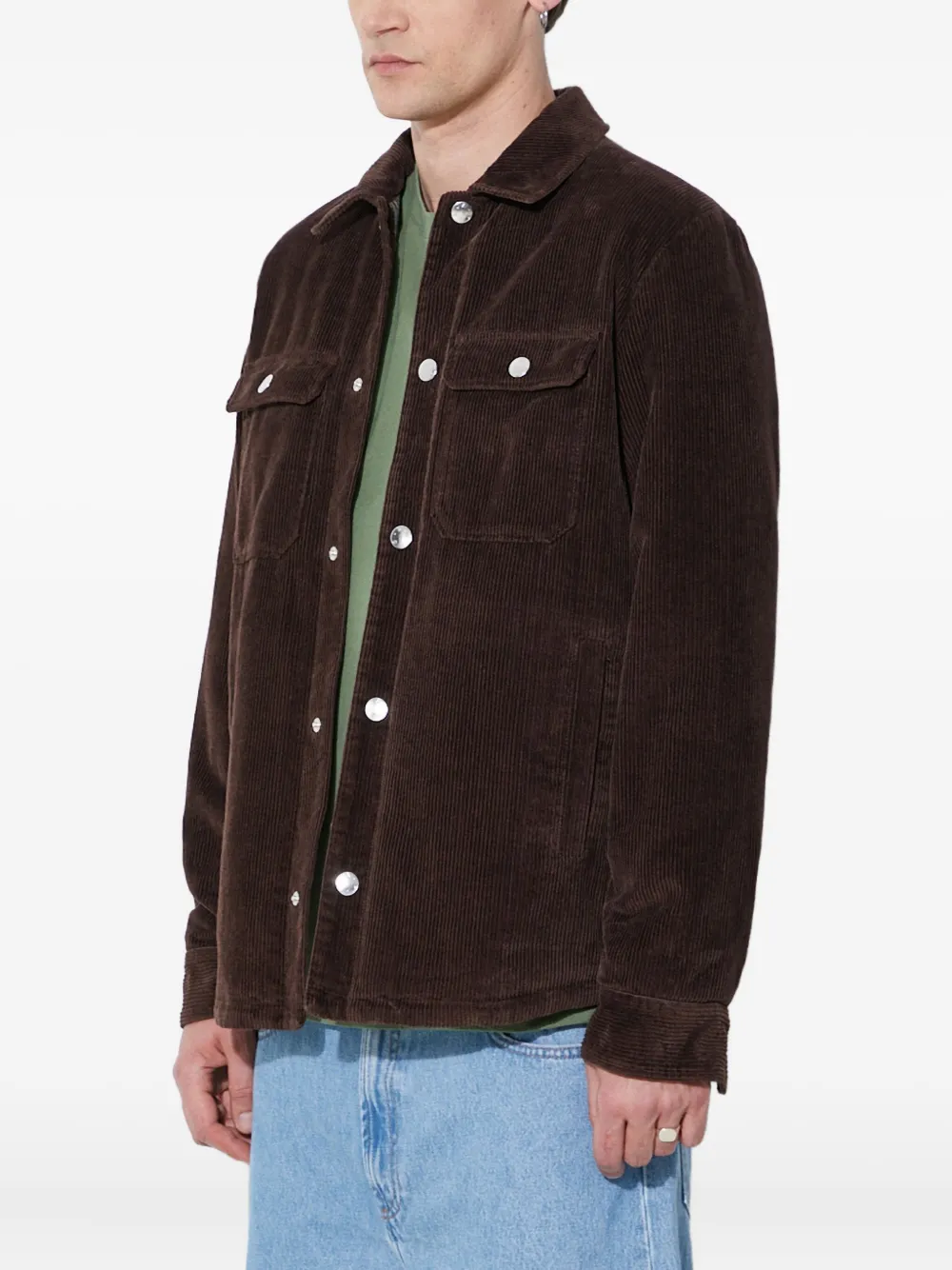 Apc Corduroy Lapel Casual Jacket In Burgundy