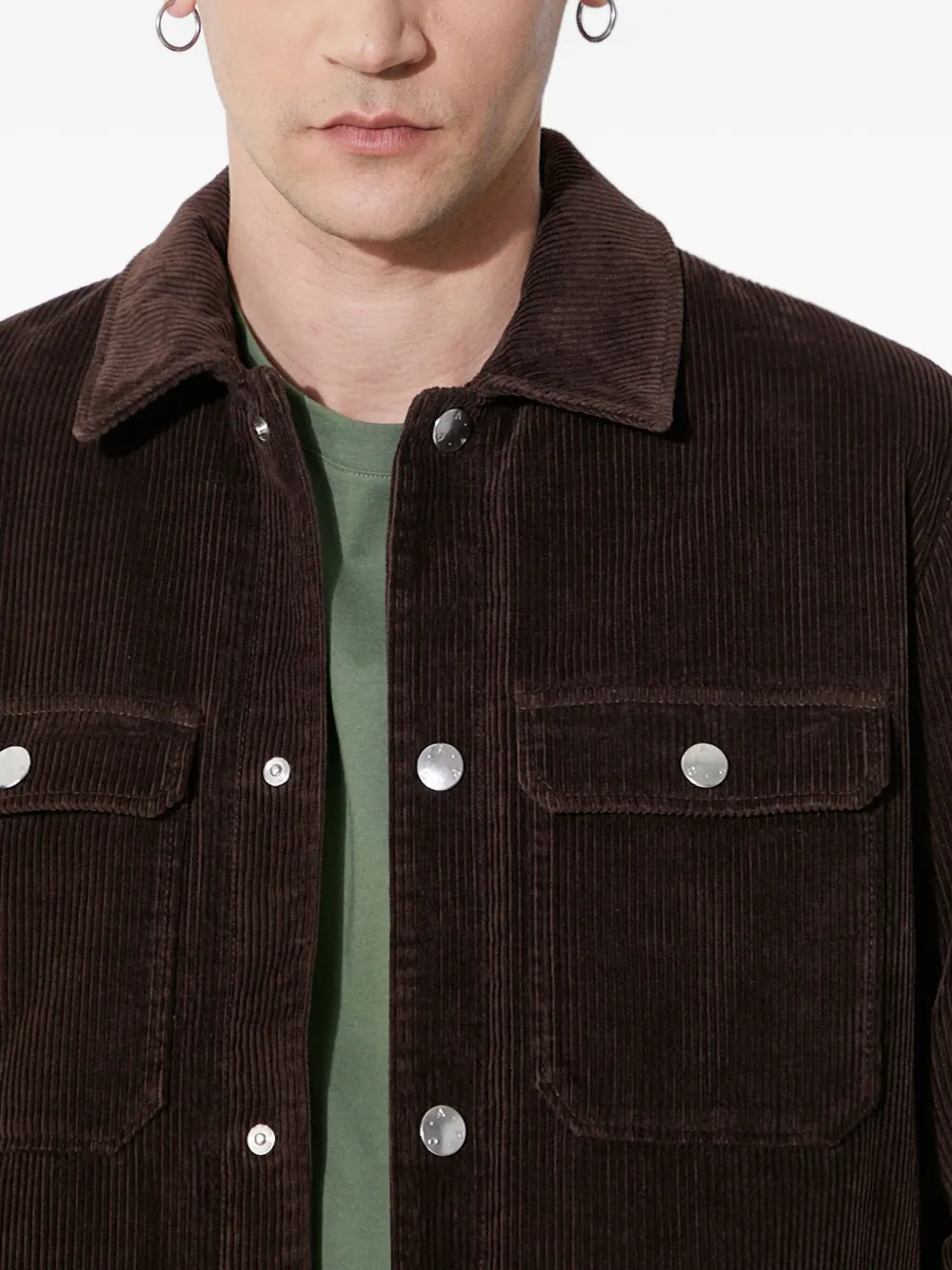 Apc Corduroy Lapel Casual Jacket In Burgundy