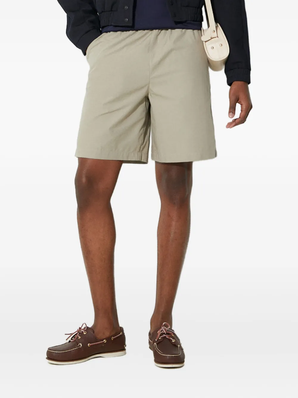 Fred Perry embroidered cotton poplin shorts | Neutrals | Image 1