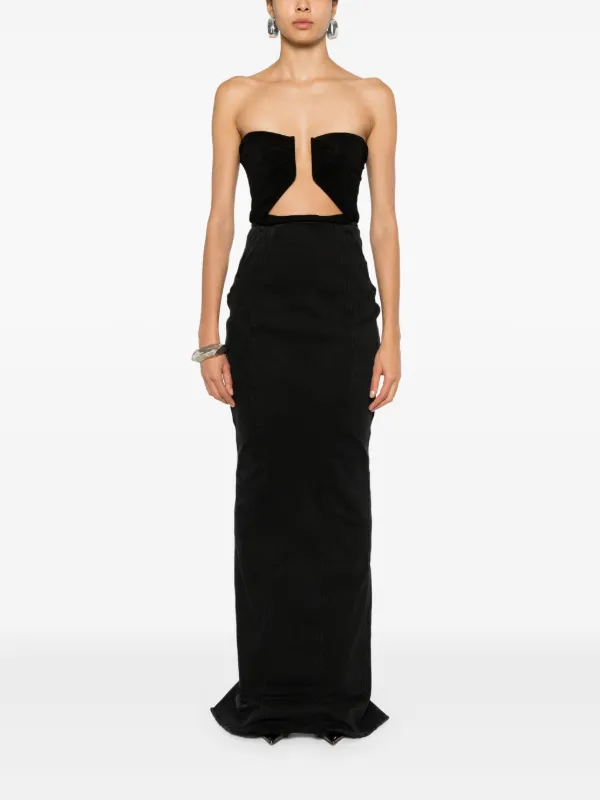 スカート ENTIRE STUDIOS Black Stretch Denim Channel Skirt ENTIRE STUDIOS Channel Denim Maxi Skirt | Black | FARFETCH