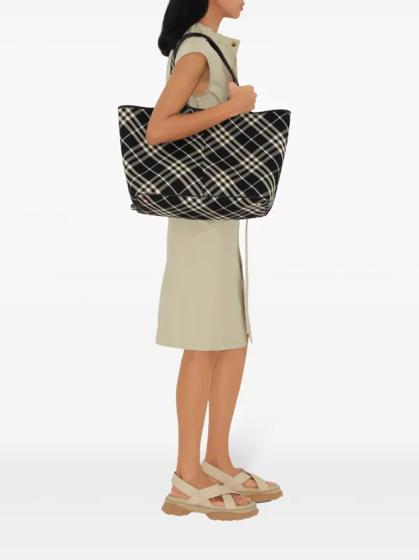 【関税＆送料込み】Burberry 658 Shopper Bag 💕100% AUTHENTIC BURBERRY BEIGE/BROWN SHOPPING BAG WITH