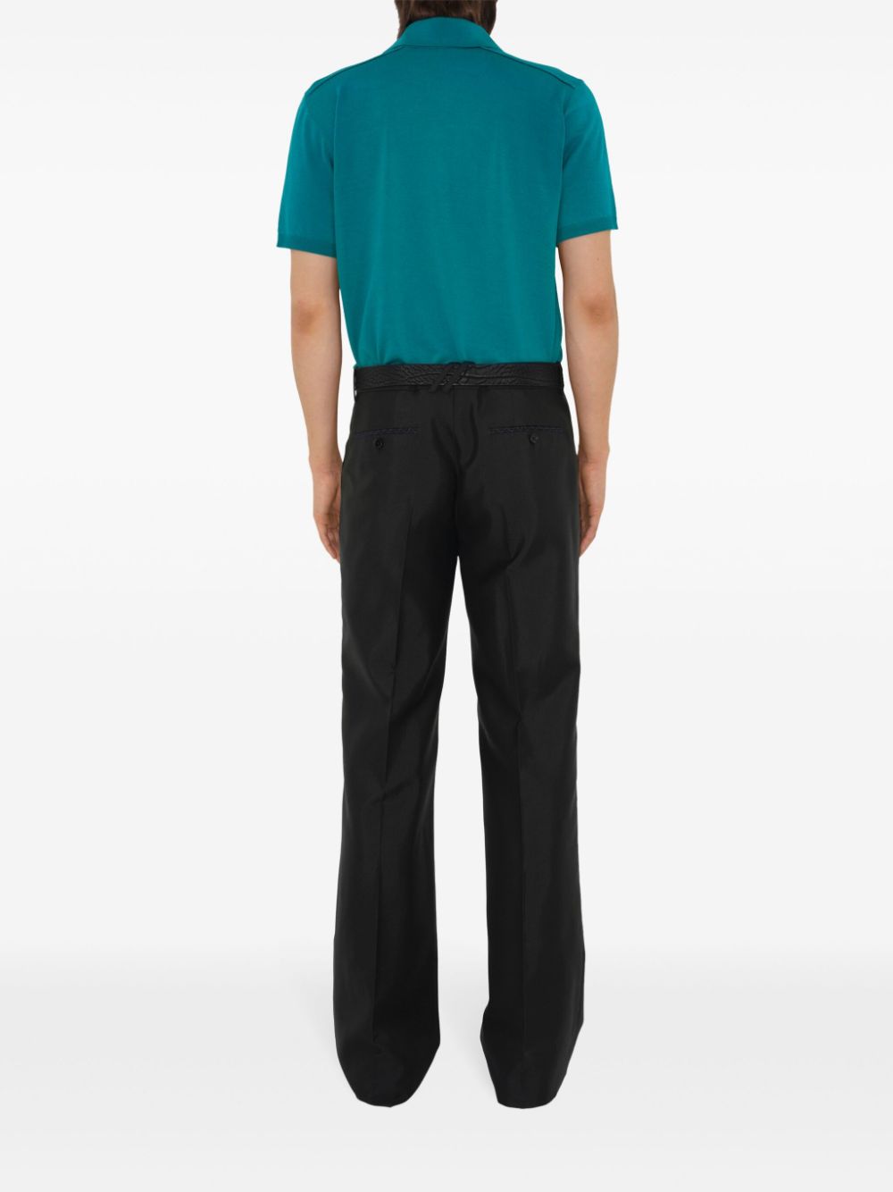 Shop Burberry Short-sleeve Wool Polo Shirt In Green