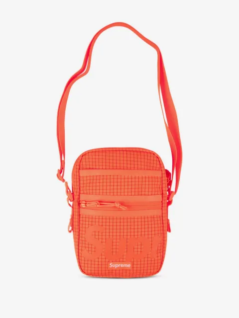 Supreme logo-print grid-pattern shoulder bag