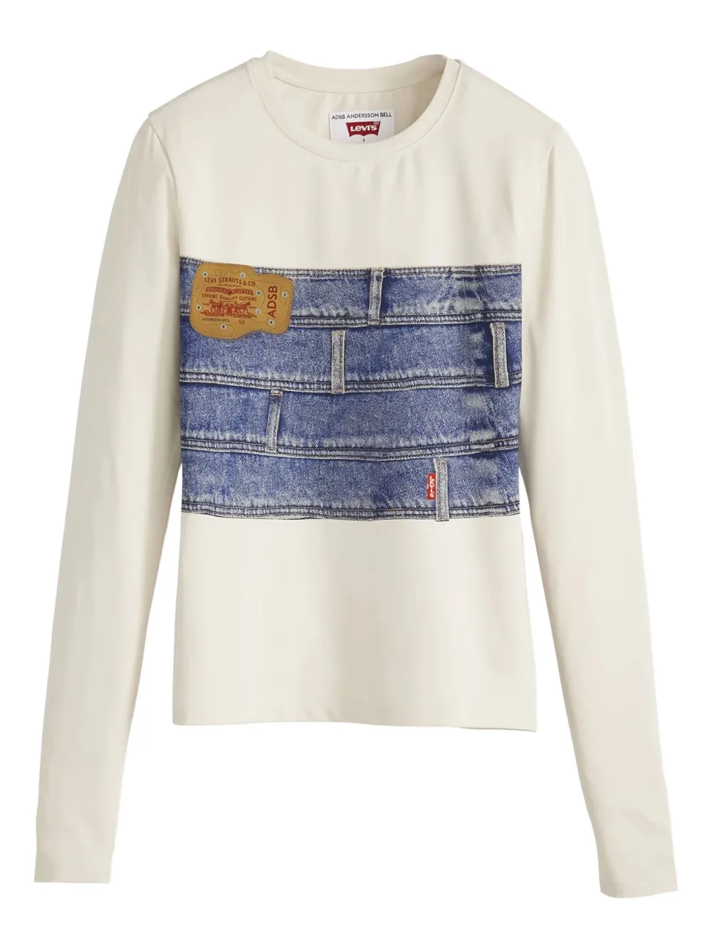 Andersson Bell x Levi's denim-print long-sleeve top Wit