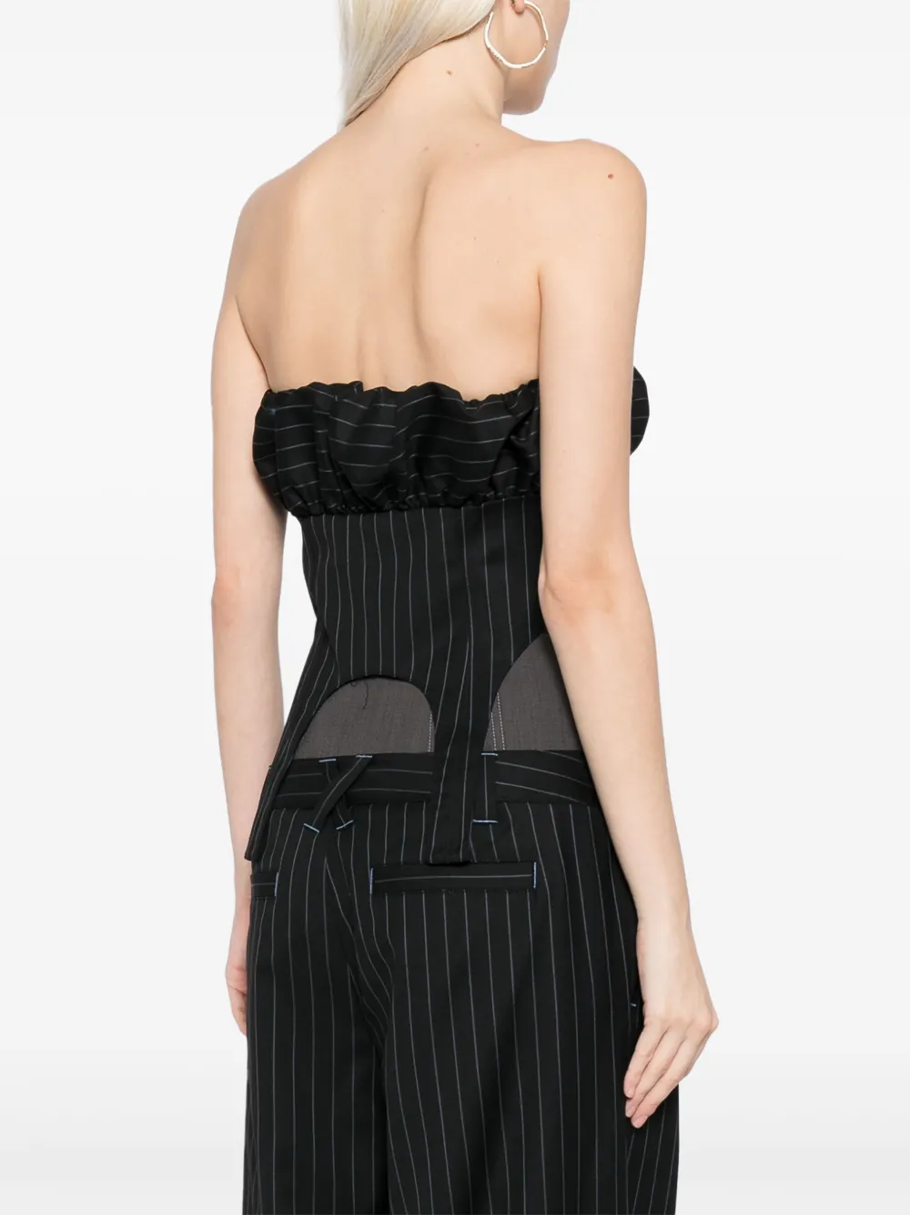 Andersson Bell Bustier met ballonmouwen Zwart