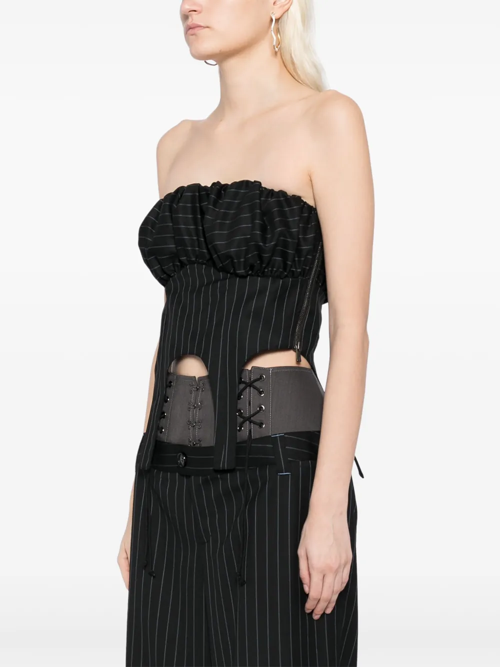 Andersson Bell Bustier met ballonmouwen Zwart