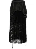 Andersson Bell lace combination maxi skirt - Black