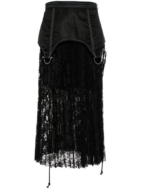 Andersson Bell lace combination maxi skirt