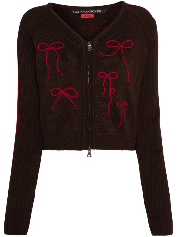 Andersson Bell Cardigan Mit Schleifenstickerei | Braun | FARFETCH DE