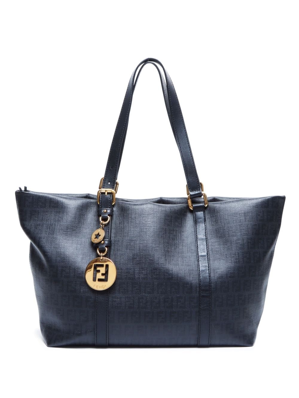 Pre-owned Fendi Zucchino Canvas Tote Bag In Black