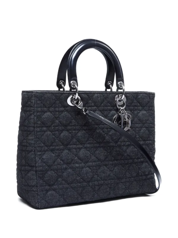 Christian Dior 黒 レディ ディオール ハンドバッグ Christian Dior Pre-Owned カナージュ レディ ディオール 2way