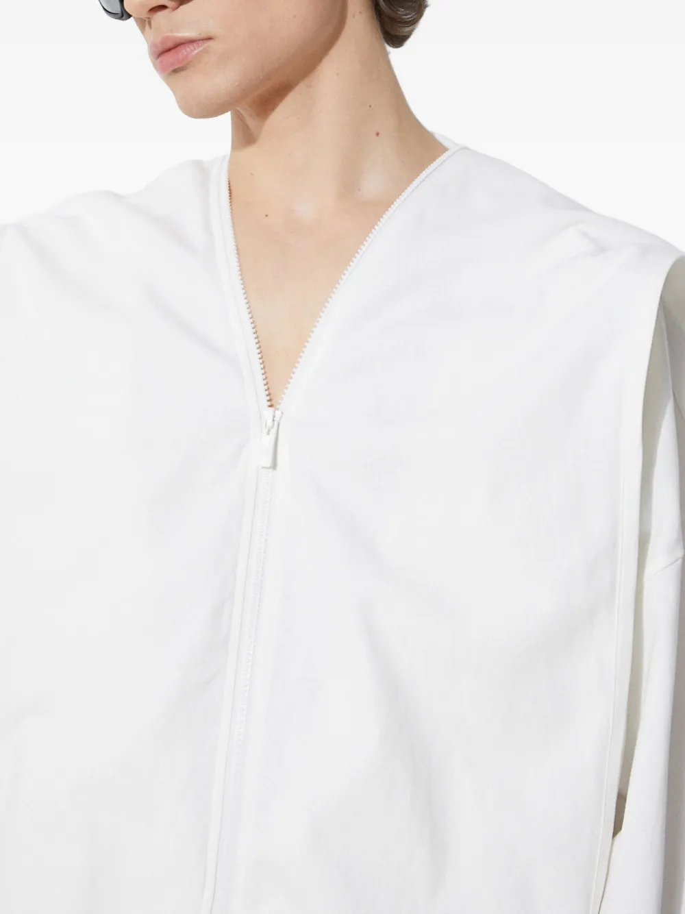 A.A. Spectrum Jack met wijde kraag en rits Wit