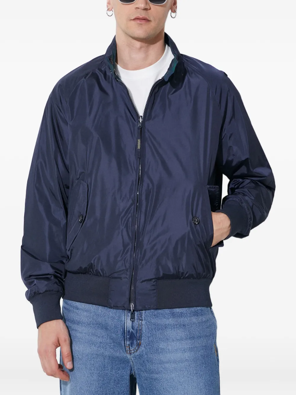 Baracuta Reversible Bomber Jacket In Blue