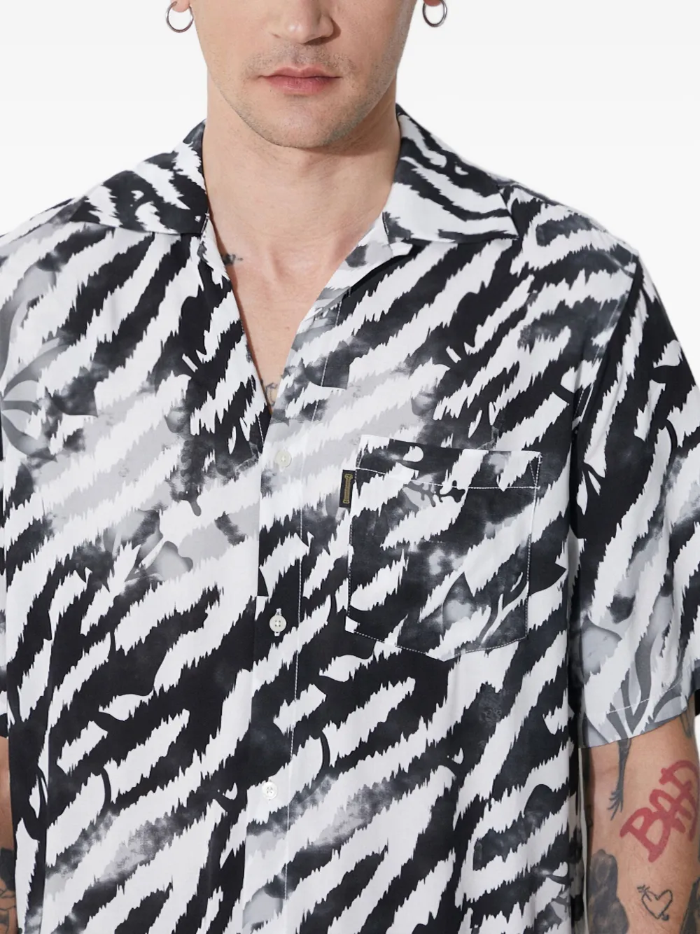 Aries Overhemd met zebraprint Zwart