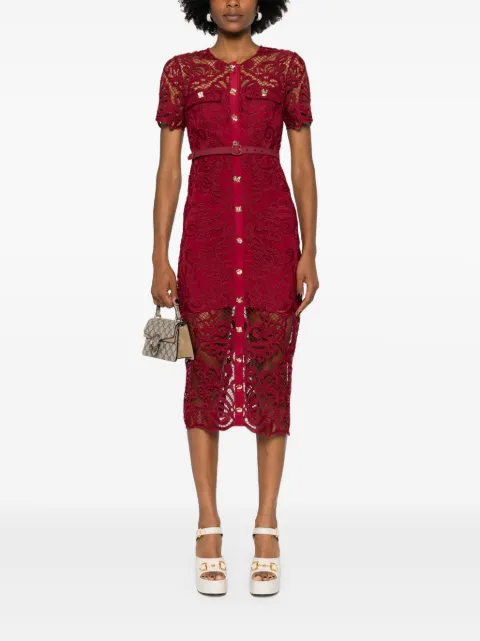 Self-Portrait guipure-lace midi dress PF24090MAR - 1
