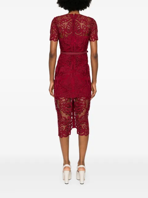 Self-Portrait guipure-lace midi dress PF24090MAR - 3
