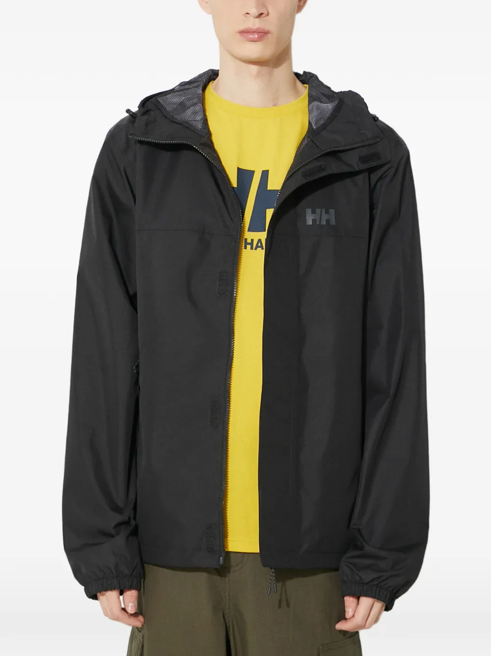 Helly Hansen Vancouver hooded logo-print jacket Zwart