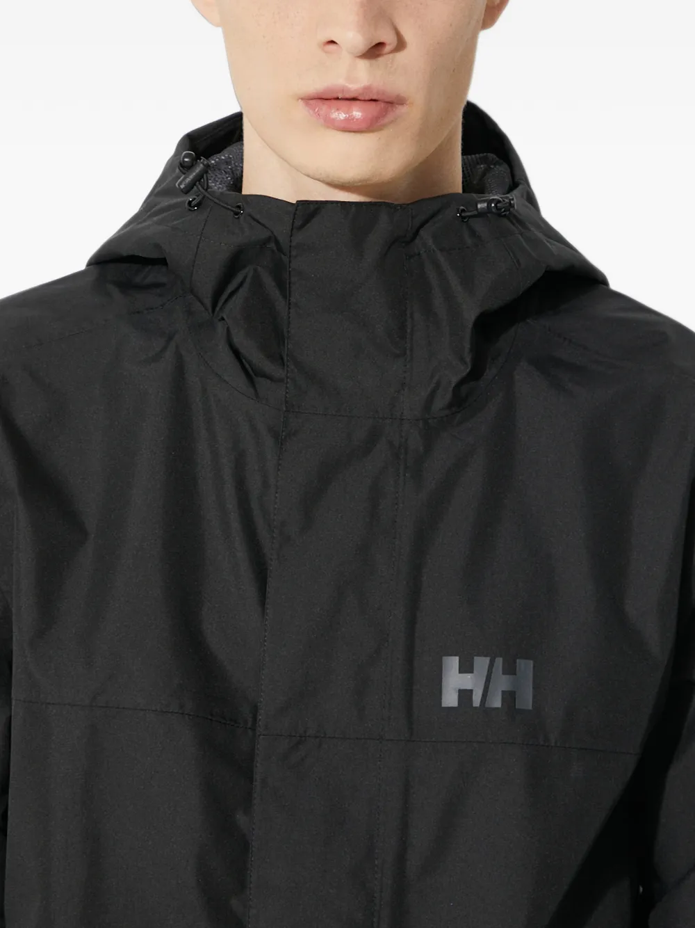 Helly Hansen Vancouver hooded logo-print jacket Zwart