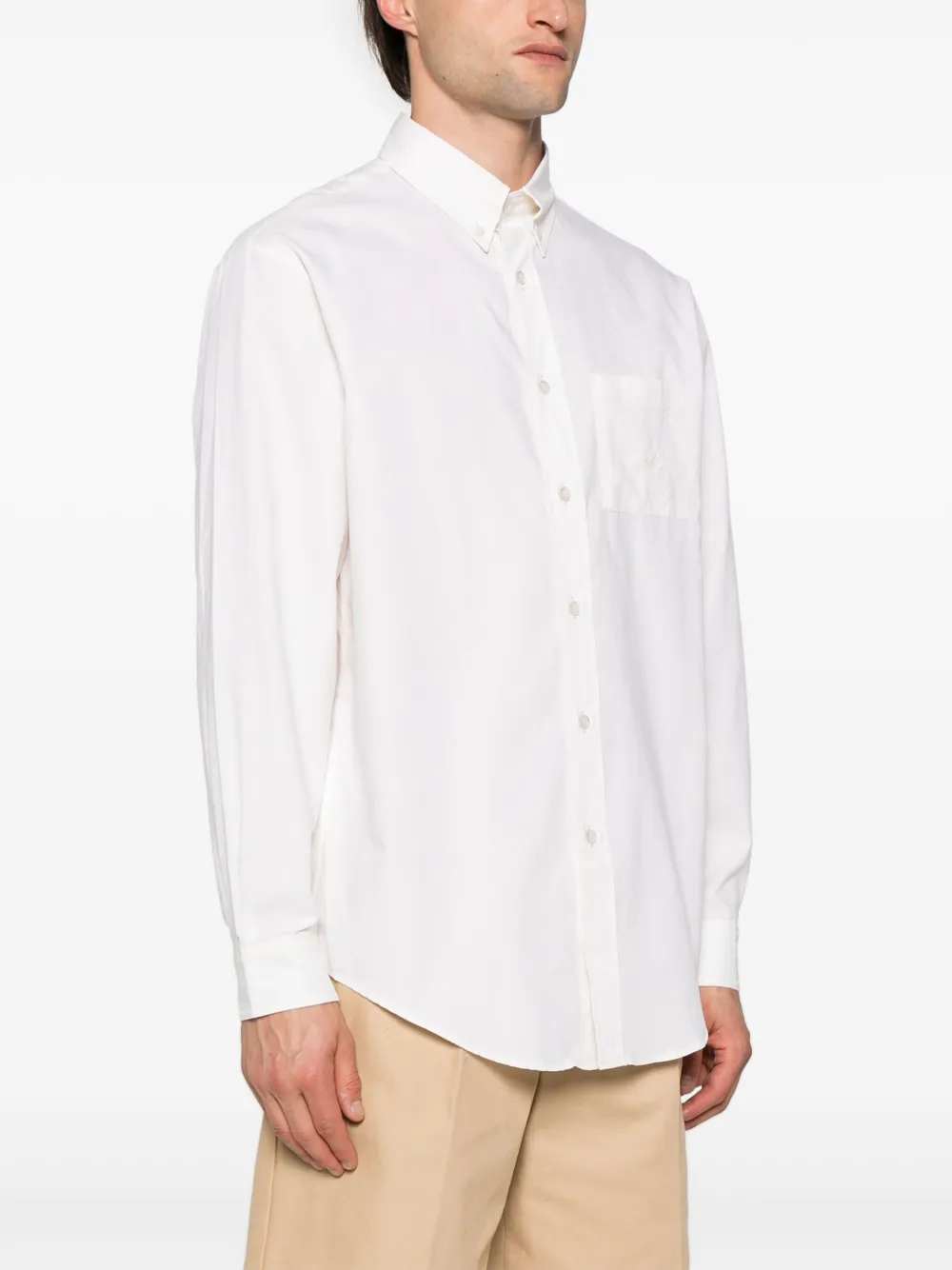 Drôle De Monsieur La Chemise Oxford katoenen overhemd Wit