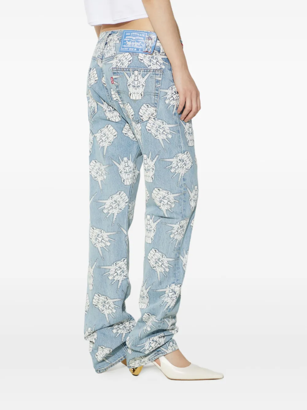Levi's x Gundam Seed '93 501 jeans met print Blauw