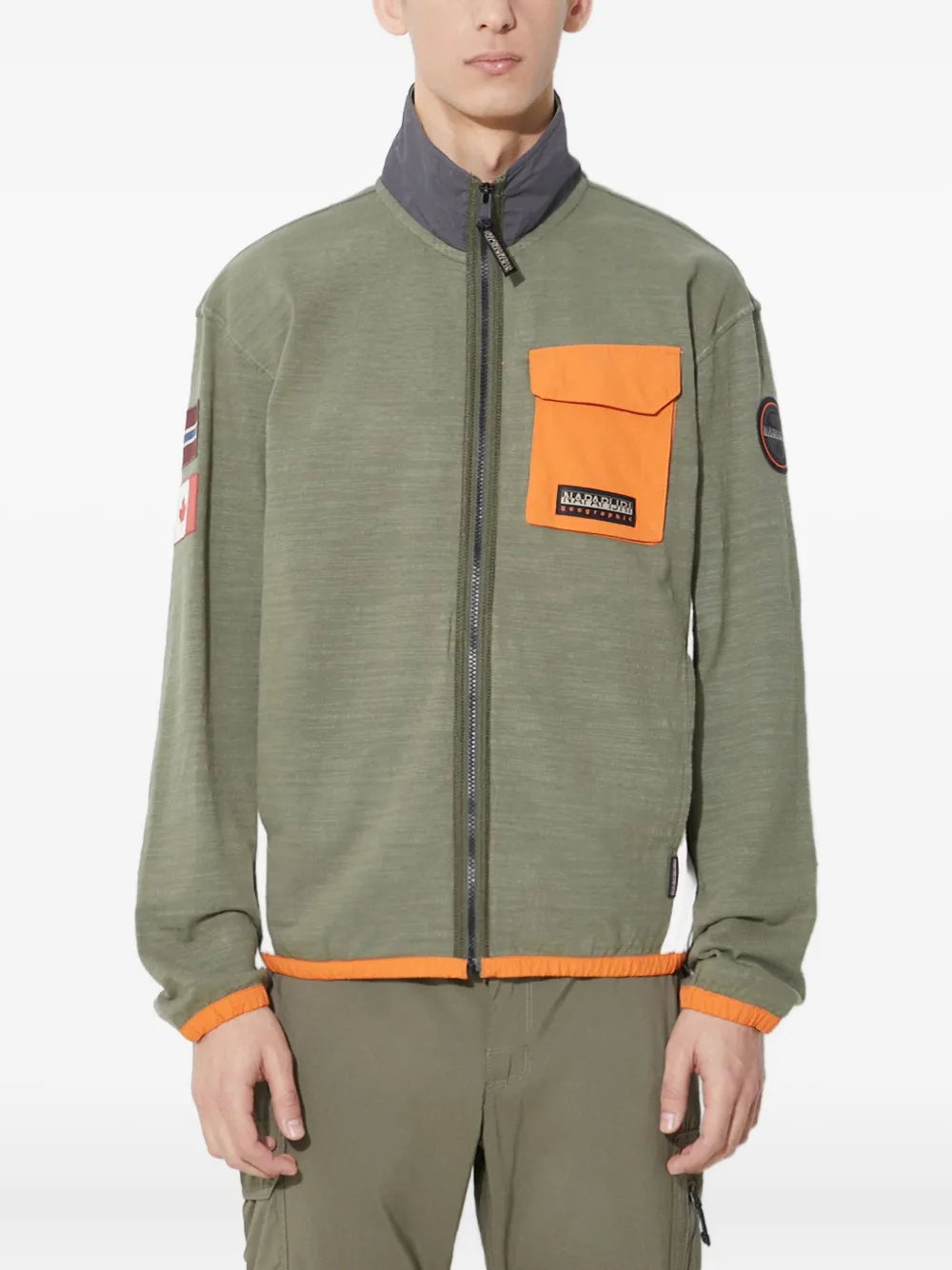 Napapijri zip flags sweater | Green | Image 1