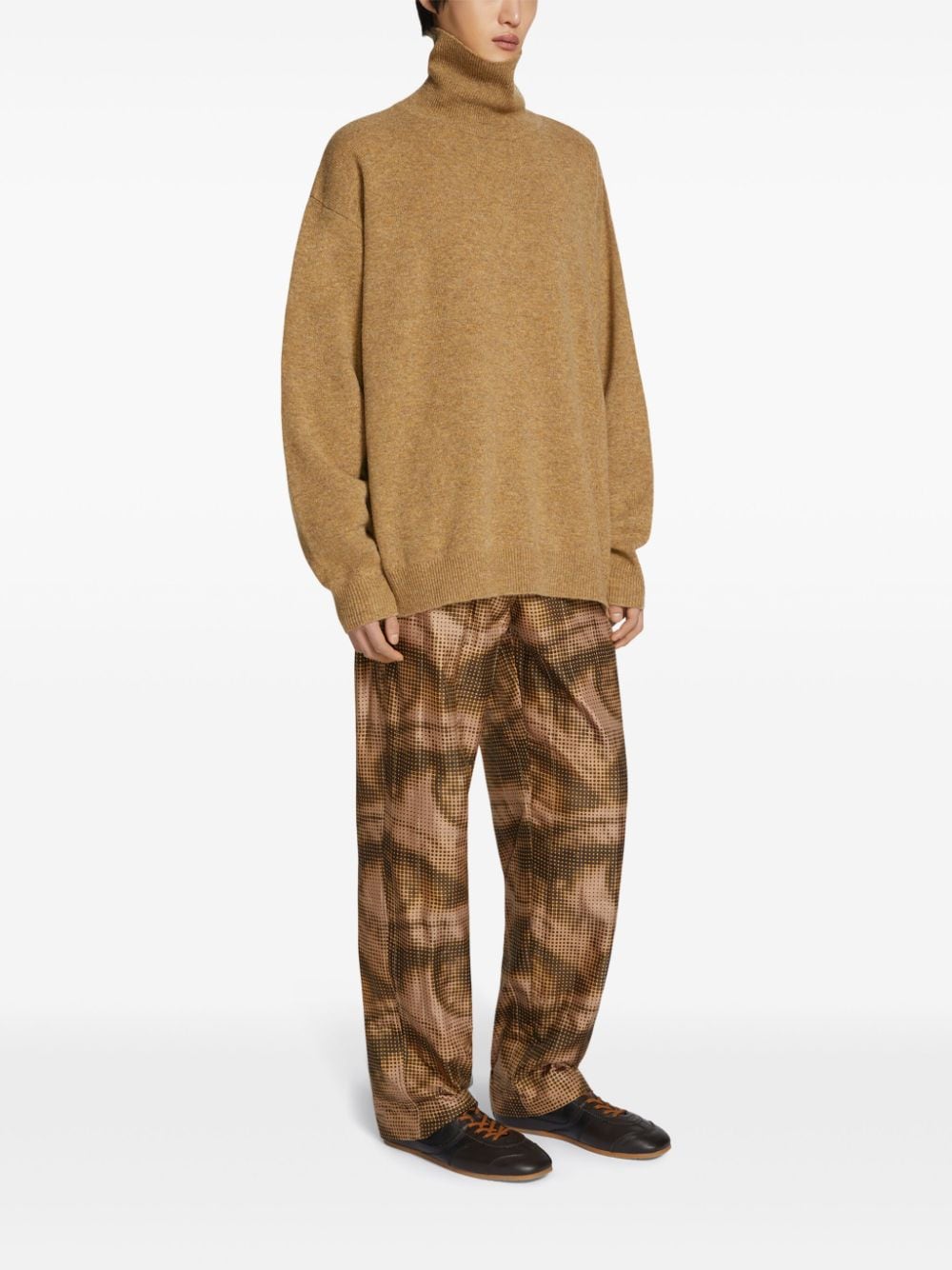 Shop Dries Van Noten Roll-neck Wool Jumper In Neutrals