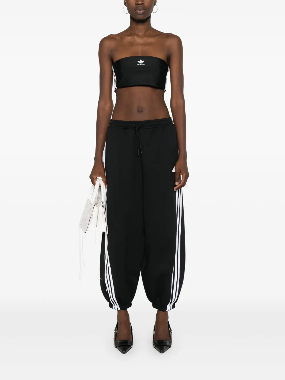 adidas Trainingsbroek met trekkoordtaille en drie strepen Zwart