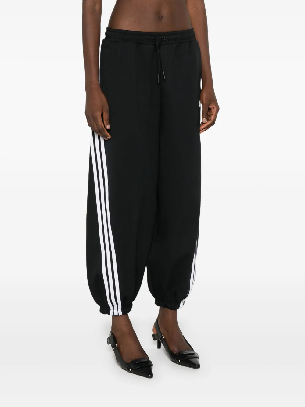 adidas Trainingsbroek met trekkoordtaille en drie strepen Zwart