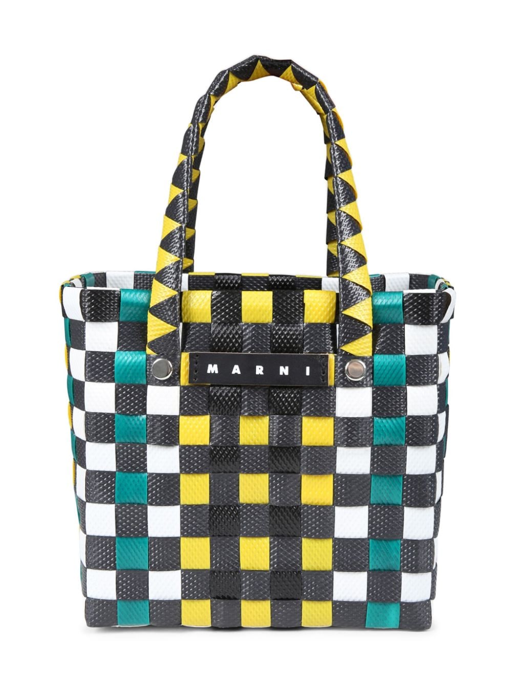 Marni Kids' Woven-design Tote Bag In Black