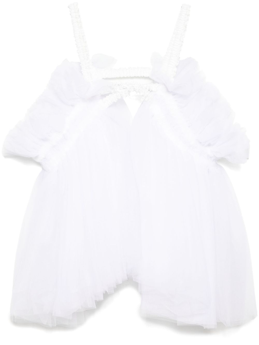 Noir Kei Ninomiya tulle-ruffle vest - White