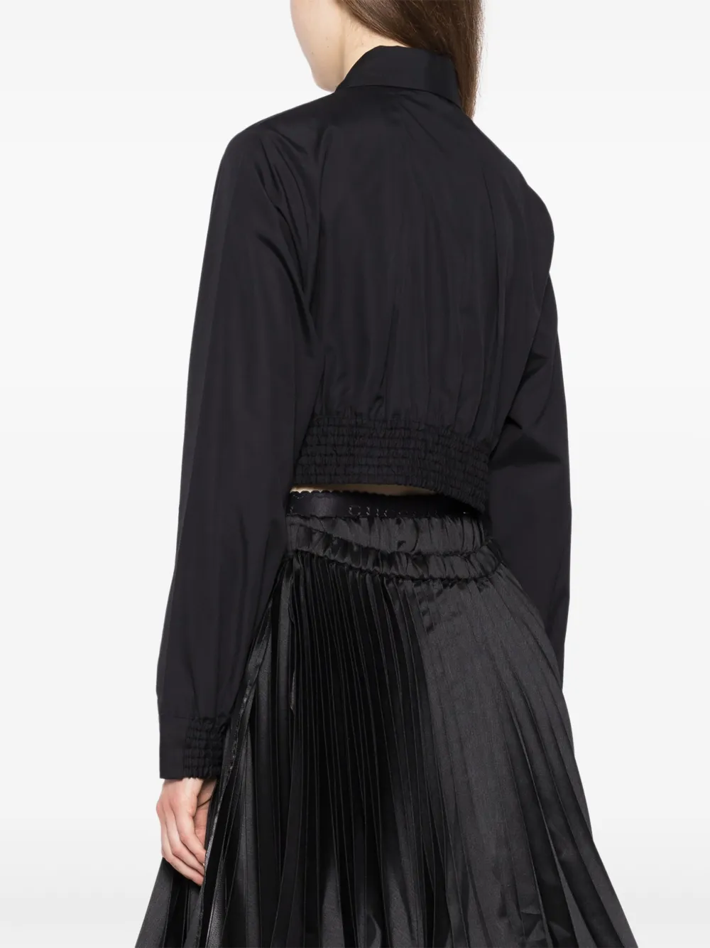NOIR KEI NINOMIYA OVERSIZED-COLLAR CROPPED SHIRT 
