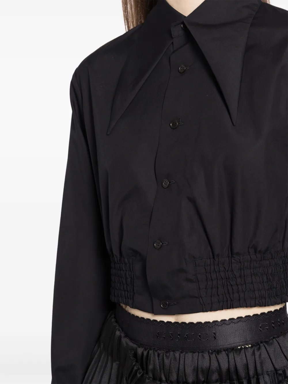 NOIR KEI NINOMIYA OVERSIZED-COLLAR CROPPED SHIRT 