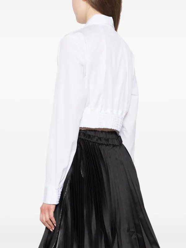 Noir Kei Ninomiya oversized-collar Cropped Shirt | White