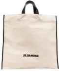 Jil Sander Border Book canvas tote bag - White