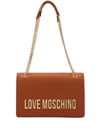 Love Moschino logo lettering Shoulder Bag Brown FARFETCH IE