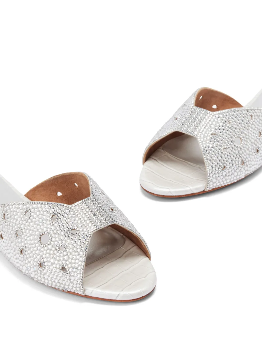 NICOLI crystal-embellished slides Grey