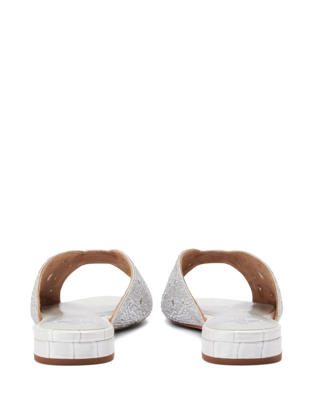 NICOLI crystal-embellished slides Grey