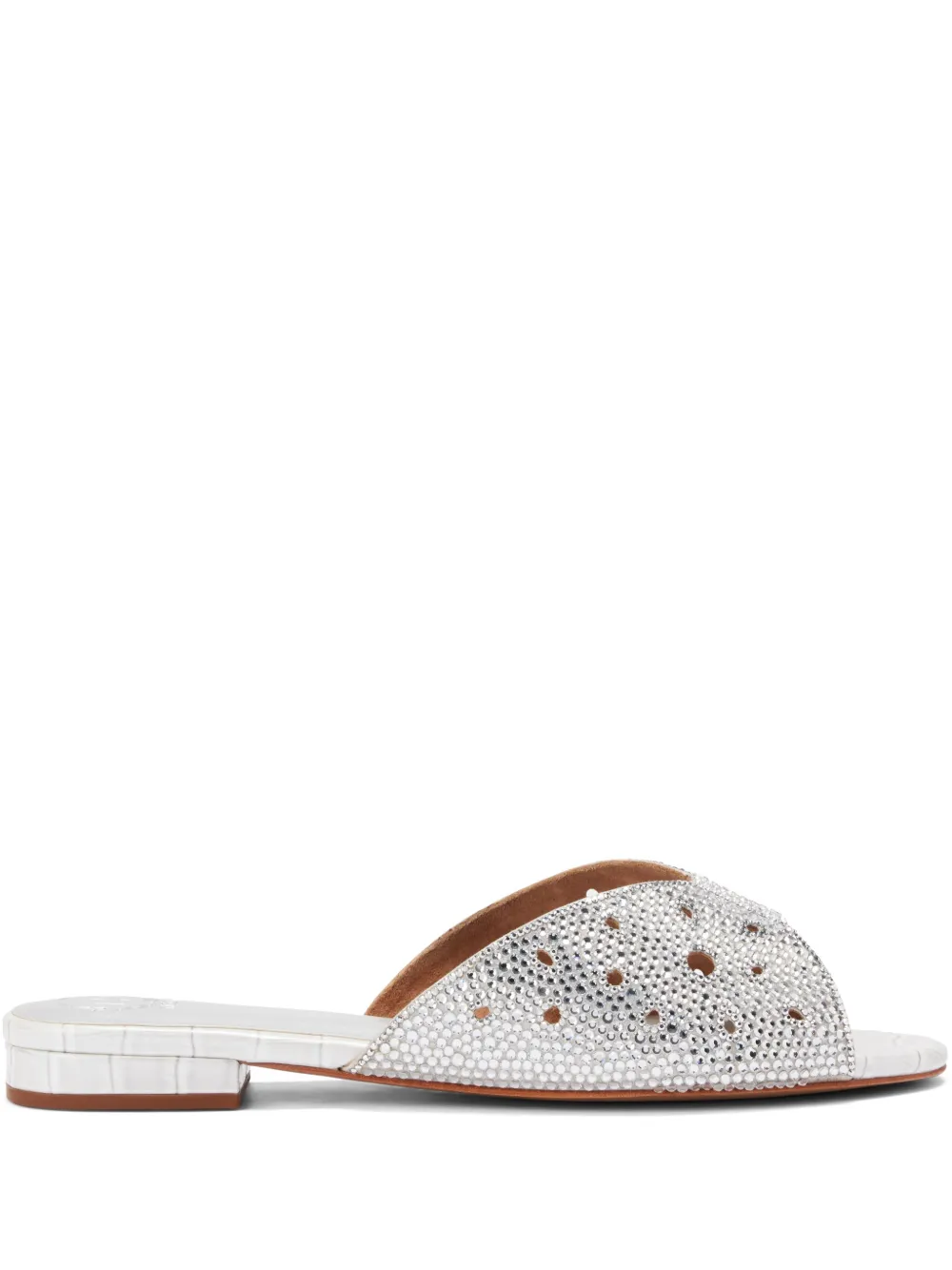 NICOLI crystal-embellished slides Grey