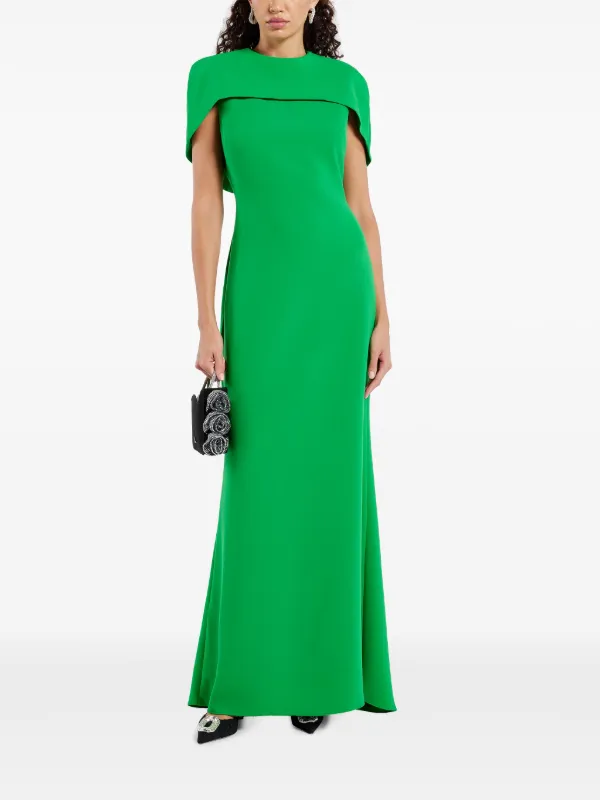 Badgley Mischka cap sleeved Crepe Gown Green FARFETCH ZA