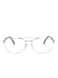 Prada Eyewear logo-print aviator-frame glasses - Black