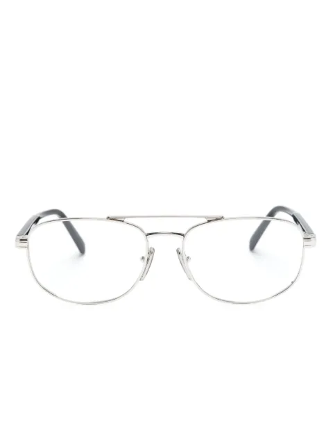 Prada Eyewear logo-print aviator-frame glasses