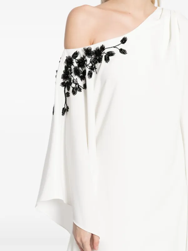 Marchesa Notte floral-embroidered Draped Dress | White | FARFETCH Marchesa Notte floral-embroidered Draped Dress | White | FARFETCH