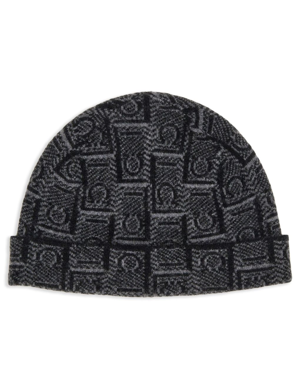 monogram patterned beanie