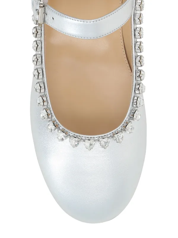 MACH & MACH Audrey ビジュートリム パンプス | シルバートーン