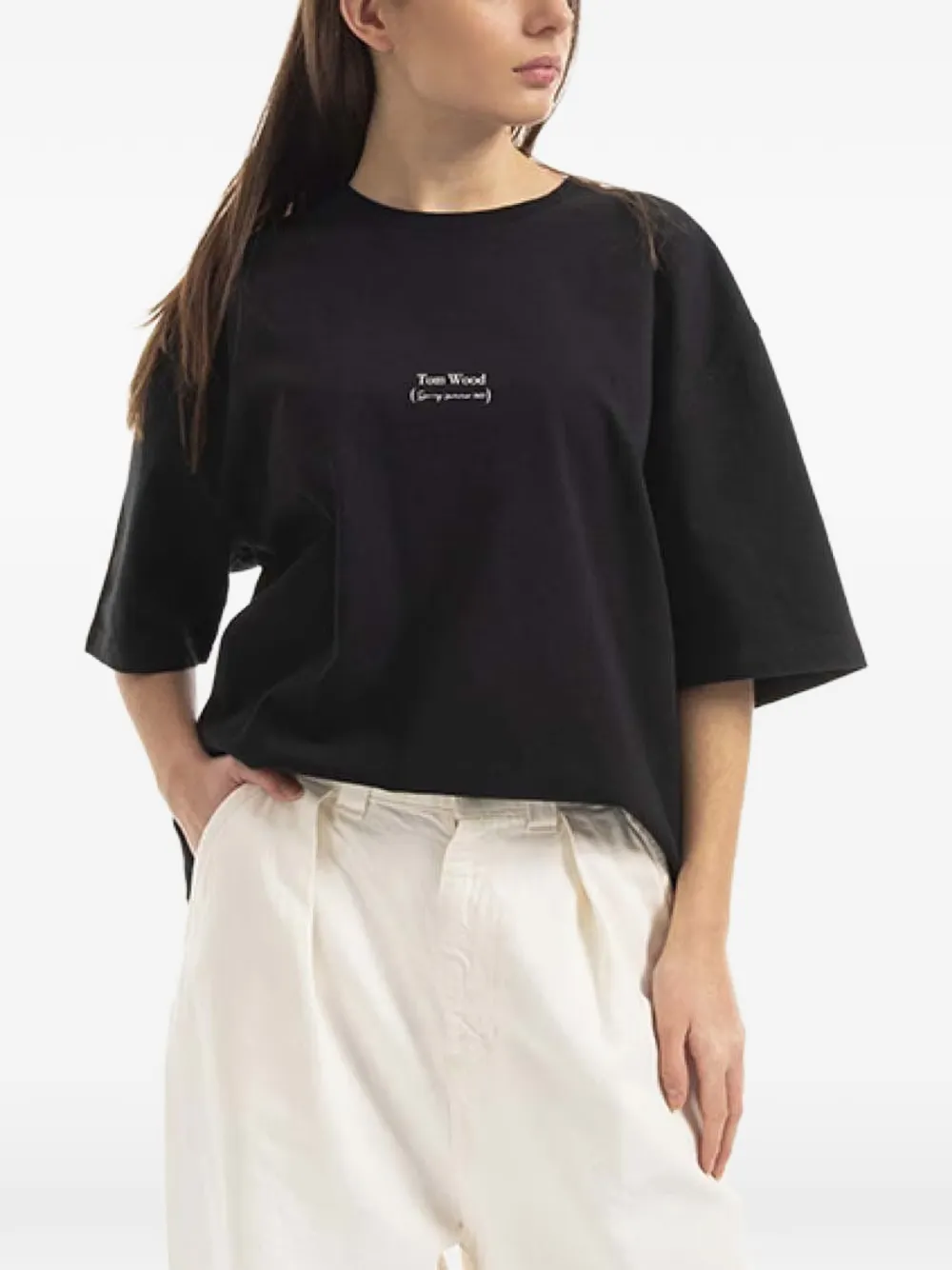 Tom Wood Adria T-shirt met korte mouwen Zwart