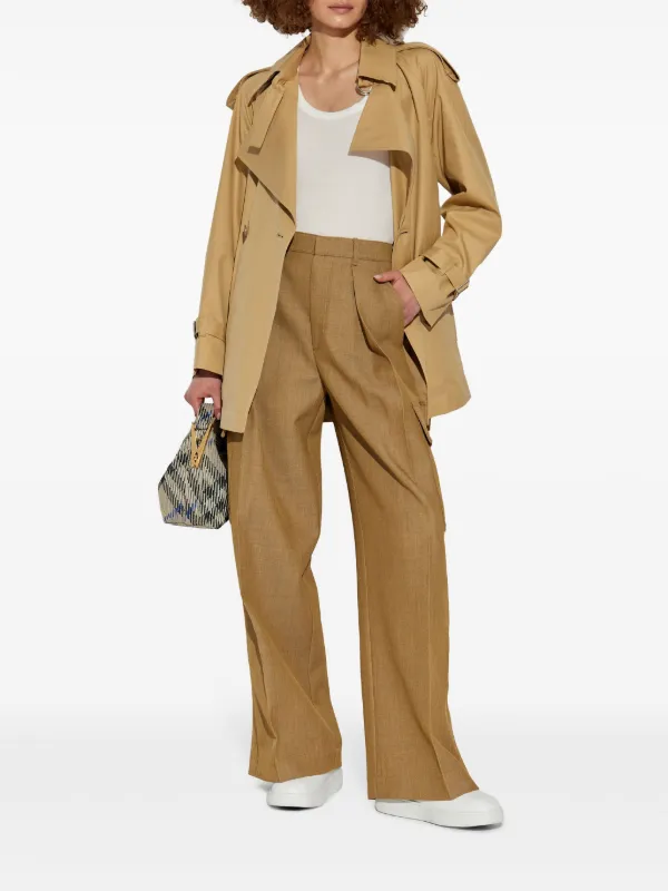 パンツ Burberry Wool Cargo Trousers Burberry pleat-detail Wool Cargo Trousers | Neutrals | FARFETCH