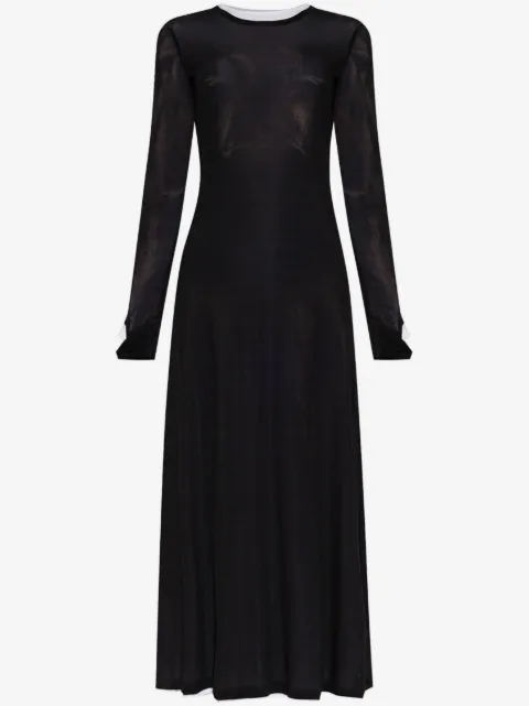 Helmut Lang double-layer maxi dress